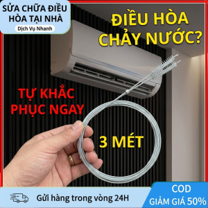 【FREESHIP】Dây Thông Ống Xả Nước Điều Hòa Máy Lạnh 3m 2 Đầu Cọ Vệ Sinh Chống Tắc Uốn Cong Linh Hoạt