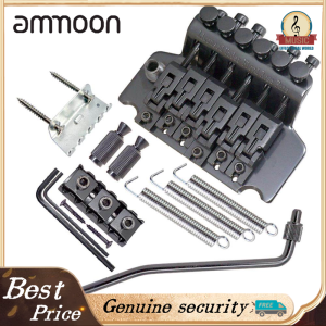 6 String Double Roll Tailpiece Saddle Tremolo Bridge System for Electric Guitar Replacement silver