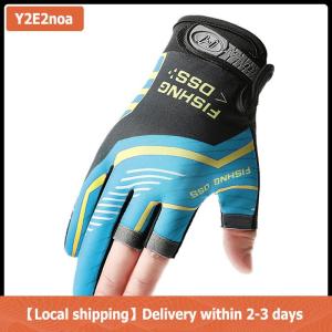 【Local shipping】 Fishing Gloves Fishing Routes Sun Protection Anti Slip Ice Silk Breathable Thin Gloves