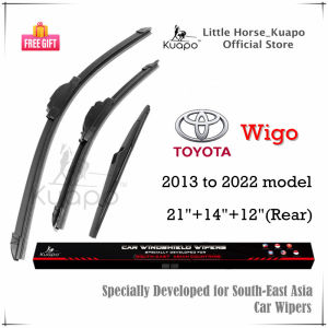 (Front+Rear 3pcs) Toyota Wigo Wiper Blade Set for 2013 to 2022 model VIGO Car Window Wipers Bundle (banana type+original back) from Kuapo wifer