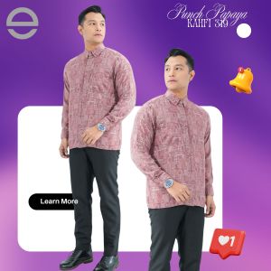 BAJU ATASAN KEMEJE LENGAN PANJANG PRIA KOKO ETHICA KAHFI 319 PUNCH PAPAYA