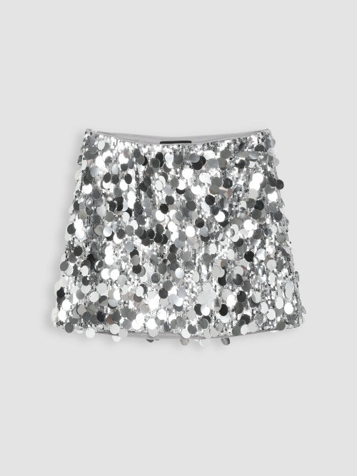 Miipat Girls Sequin Skirt Sparkly Kids Mini Skirts With Lining Elastic
