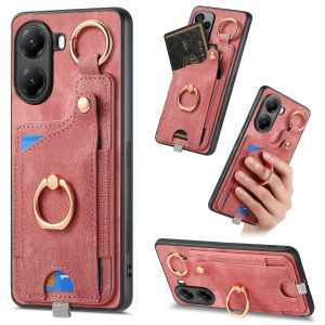 Luxury Leather Wallet Ring Holder Vertical Cards Solt Case For Xiaomi 15 Pro 14T 13T 12T Kickstand Magnetic Anti-drop Fundas