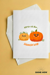 Aamin Na Ako Squash Kita | Funny Tagalog Greeting Card | Cute Filipino Pun Love Pinoy Card