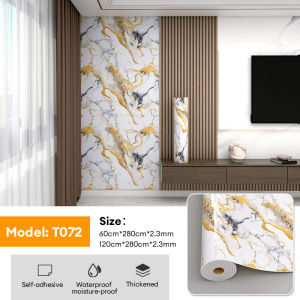 GAA Heatproof Tinfoil Thickened Marble Wallpaper Waterproof Oil Proof Sticker Kitchen Self-adhesive