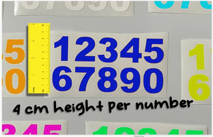 4 cm (0-9 per set) (Four CM Height) Number Set | Decal Stickers ...