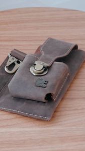 Smartphone Bag Tas selempang pria bahan kulit sapi asli jenis crazy horse premium original branded tempat simpan handphone dan kartu atm