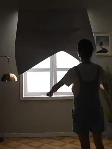 100% Blackout Velcro Curtain Install in One Minute Blackout Curtain No Punch Blackout Fabric Curtain