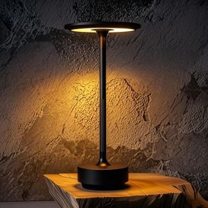 Luxury Metal Disc Table Lamp USB Rechargeable Touch Dimmable Desk Night Light Home Bedroom Bar Hotel Decor Birthday Gift