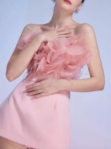 Slim Two Piece Set Womens Strapless Sleeveless Tops High Waist Shorts Patchwork Floral Sets Female Clothing Fashion