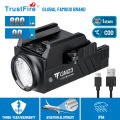 TrustFire GM23 800lm LED Glock Tactical Flashlight Equipped Quick Release and Disassembly Device USB Fast Charging Suitable for Universal Rail/Glock Rail/Picatinny 1913 Rail/Taurus Rail(Built-in Battery). 