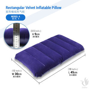 Inflatable Portable Travel Camping Air Pillow Sleep Nap Air Cushion Head Rest Air Bed Travel pillows Tilam Bantai Tidur Angin 矩形充气旅行枕头