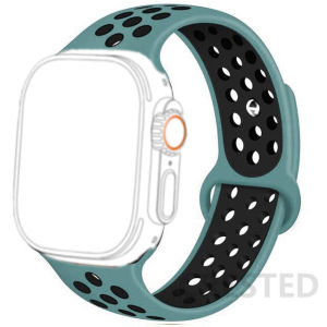 For Apple Watch Strap 49mm 45mm 41mm 44mm 40mm 42mm 38mm iWatch Band Waterproof Breathable Silicone Sport Two Tone Strap for Apple Watch Ultra Series 12 11 10 9 8 7 SE SE2 6 5 4 3 2 1