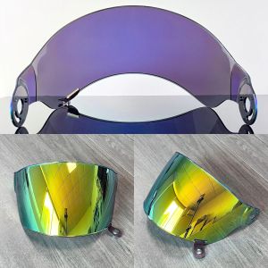 Flat Bubble Mirror for Bullitt Helmet Visor Motorcycle Full Helmet Shield Replacement Deep Tea Silver Anti-UV