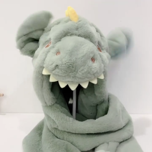 หมวก3-In-1อเนกประสงค์ลายการ์ตูนไดโนเสาร์ผ้าคุลมศีรษะพร้อมถุงมือนุ่มสำหรับเด็กลูกชายลูกสาวเด็ก