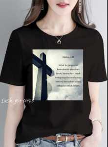 KAOS MATIUS 6:34 ATASAN WANITA COTTON COMBED