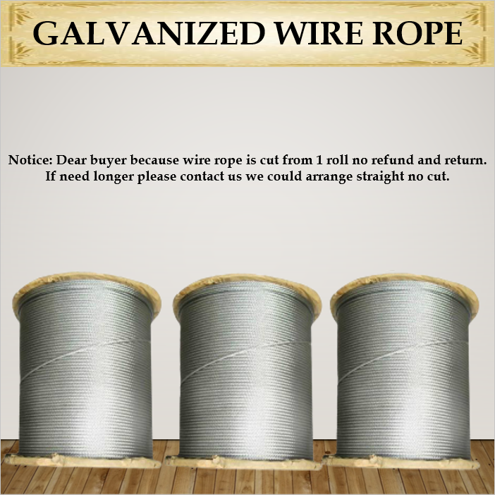 ROPE Lifting Steel Cable 6mm 8mm 300m Galvanized Steel Wire Rope Steel ...