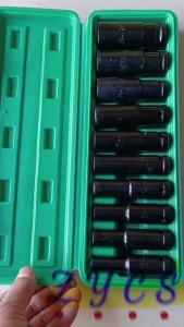 【คูปองส่งฟรี】COD ชุดลูกบล็อกยาว ชุดบล็อก ชุดประแจไฟฟ้า ลูกบล็อคลมยาว ลูกบล็อกดำ 1/2 4หุน ตัวยาว 10 ตัว /ชุด 8/10/12/13/14/16/17/19/22/24mm ชุดลูกบล็อก ลูกบล็อกชุด