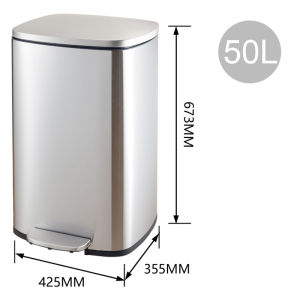 Ontwone 401 Stainless steel Trash Can 30L/50L Garbage Recycling Bins large capacity Trash Bin House warming Gift Kitchen Large Trash Can Hotel  hallway trash bin