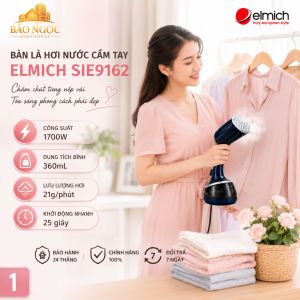 Bàn là hơi nước cầm tay Elmich SIE9162 công suất 1700W bình nước 360ml phun hơi 21g/phút nhỏ gọn tiện lợi