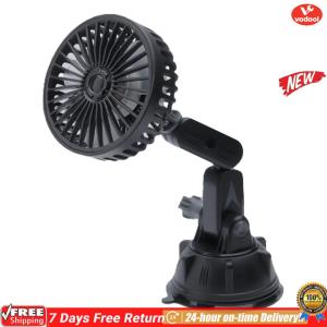 [Vodool Official Mall]Suction Cup Car Windshield Fan 12V 24V Auto Ventilation Fan USB Operated Car Cooling Fan for Truck SUV Sedan RV Van Boat