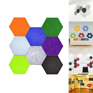 BEIYIN 12Pcs Hexagon Acoustic Panels Self adhesive Sound Proof PaddingStudio Sound Absorbing Board Polyester Fiber Sound Noise Dampening for Wall Decoration Office Home or Theater