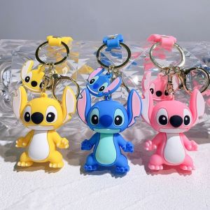 Anime Keychains Lilo & Stitch Cartoon Dolls Action Figure Model Bags Pendant Keychain Car Keyring