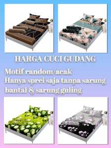 (PROMO CUCI GUDANG) SEPREI EMBOS POLOS PREMIUM FULL SET UKURAN 180X200 BAHAN BONITA 3D ANTI LUNTUR