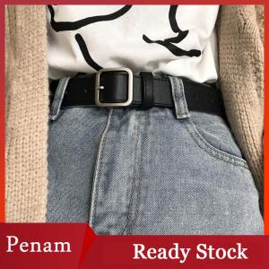 [PAM] PU Leather Belt For Women Square Buckle Pin Buckle Jeans Belt Ladies Vintage Strap Female Waistband