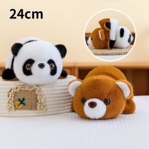 Reversible Panda Plush Toy Double Sided Flip Doll Soft Pillow Neck Cushion Kids Gift Cute
