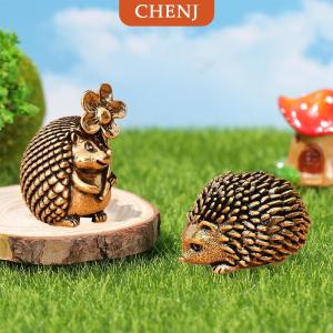 [COD] CHENJ เครื่องประดับทองเหลืองรูปปั้นเม่นขนาดเล็กย้อนยุคเครื่องประดับทองเหลืองเม่นเล็กๆสำหรับสัตว์เลี้ยงชาเม่นตกแต่งบ้านงานฝีมือขนาดเล็ก