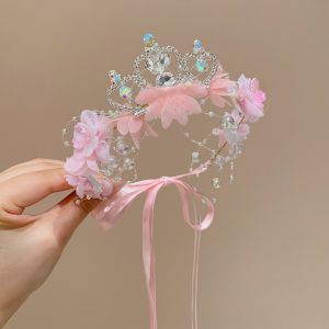 RANG Party Headwear Artificial Flower Crown Children Hair Accessories Sweet Wedding Headband Fashion Floral Hair Hoop Girls Gift