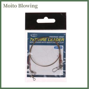 Moito Dây thép 2 cái bộ dây titan chống cắn với dây câu cá phía trước