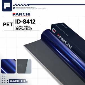 ROLL 152Cm Sticker FANCHI ID-8412 PET (PREMIUM) Liquid Metal Gentian Blue / ROLL