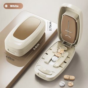 YESMILE Tablet Quartering Pill Divider Dustproof Divider Organizer Crusher Divider 2/3/4 Parts Pill Divider Storage Box for Small or Large Pills