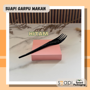 [ISI 50 & 100 PCS] SUAPI Garpu Makan Hitam Putih Susu Bening Kuat / Garpu Makan Sekali Pakai / Fork / Garpu Murah / Garpu Plastik