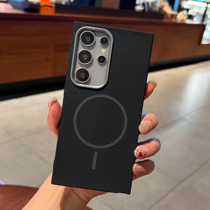 PU mềm sang trọng kết cấu da Ốp điện thoại cho Samsung Galaxy S25 S24 S23 S22 Ultra Plus FE chống sốc không dây sạc bảo vệ vỏ mềm