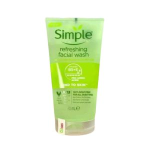 Sữa rửa mặt dịu nhẹ Simple EN155 dành cho da nhạy cảm không cồn giúp da sạch thoáng 150ml