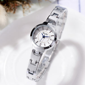 Mooney Jam Tangan Wanita Rantai Ulzzang Warna Silver Bulat Kecil Jam Cewek Strap Elegant N2