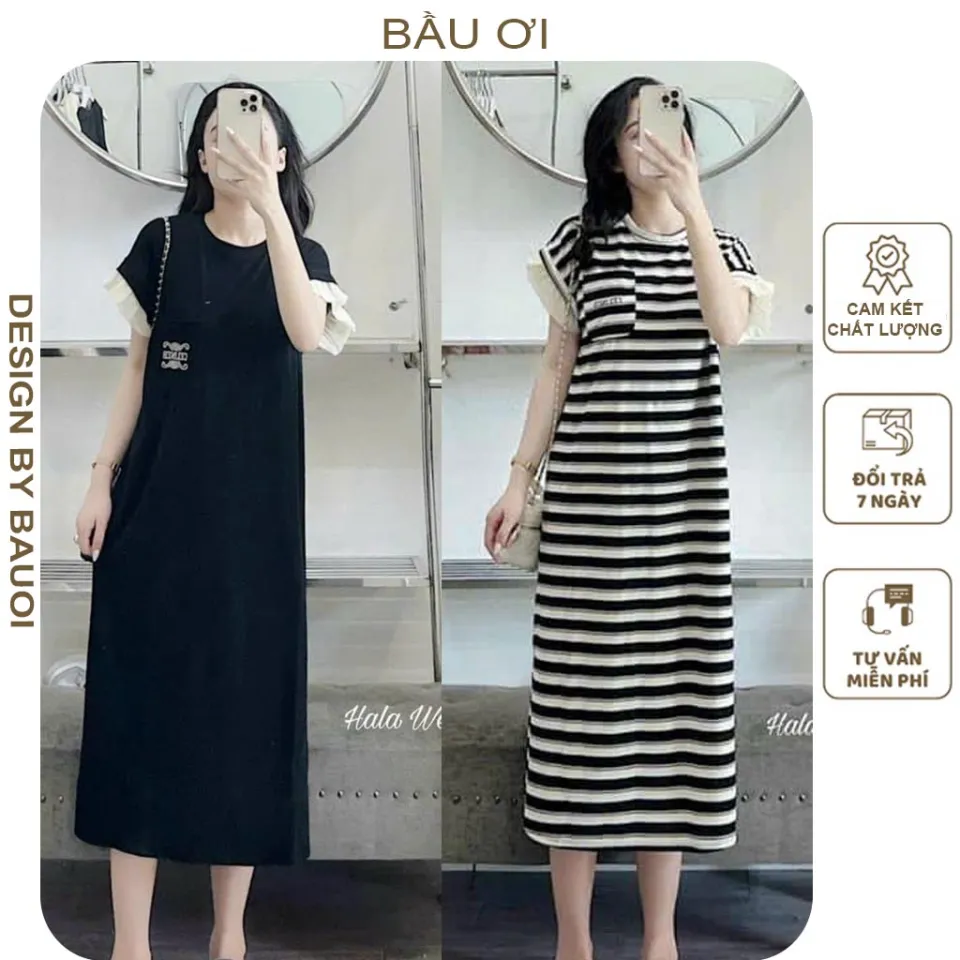 Đầm Váy Body CỔ TRÒN Basic Nữ Thun cotton Kiểu Đẹp Ôm Gợi Cảm -ChocomyShop  | Shopee Việt Nam