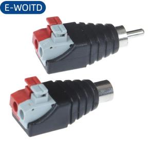 E-WOITD Dây loa Cáp A/V đầu nối âm thanh RCA famale đực đầu cắm nhấn