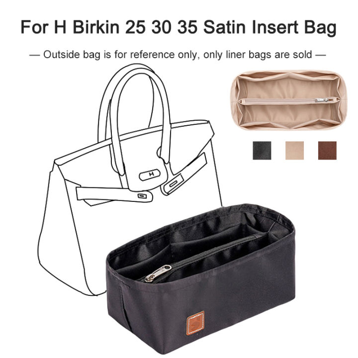 For H-Birkin 25/30/35 Handbag Organizer SATIN Fabric Insert Bag Travel  Inner Purse Lazada PH