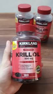 Viên Uống Dầu Nhuyễn Thể Tôm Kirkland Krill Oil 500mg 180 viên - Cung cấp sự hấp thụ vượt trội so với các loại dầu cá khác. Được sản xuất từ dầu nhuyễn thể nguyên chất 100%.