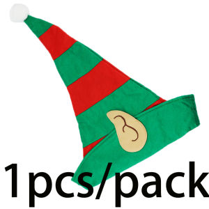 (1 cái/túi) lễ mừng năm mới yêu tinh giáng sinh sọc xanh lá đỏ mũ tiệc Mũ trẻ em ấm áp