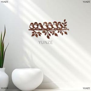[COD] YUNZE Rustic Metal Bird Wall Art - Charming Metal Birds And Leaves Indoor Outdoor Home Decor For Living Room Patio Or Garden