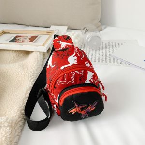 Childrens Waist Bag Cute Dinosaur Cartoon Child Waist Bag Travel Shoulder Bag For Toddler Preschool Kids