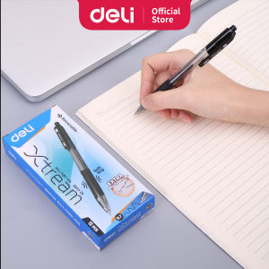 Deli Ballpen Cetek halus - Warna Hitam [0.7 mm] Tinta viskositas rendah untuk penulisan ekstra halus EQ02320