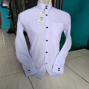 Baju Koko Sultan Embos Pakaian Pria Kemeja Koko Kancing Besi Jepret Lengan Manset Panjang Terbaru