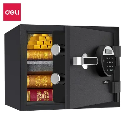 Deli Fireproof Safe Cash Box Key Password Portable Box ET580