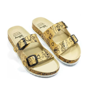 Heaven Shoes 37-40 Sandal Wanita Nevadaa Selop Motif Micky Mouse White Casual Anti Selip Spon Eva